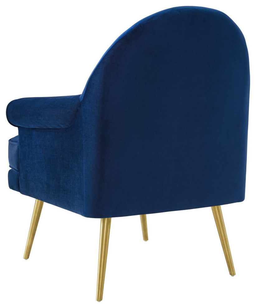 Armchair Accent Chair, Set of 2, Velvet, Blue Navy, Modern, Lounge Hospitality