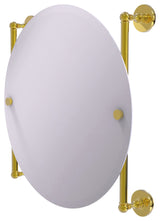 Prestige Skyline Round Frameless Rail Mounted Mirror, Polished Brass