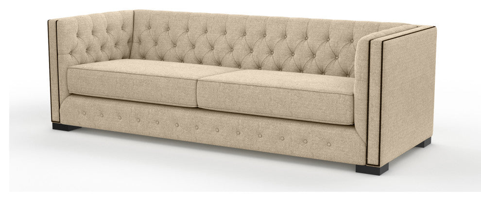 Nativa Interiors Mirel 94" Sofa, Flax, Deep Plush Depth