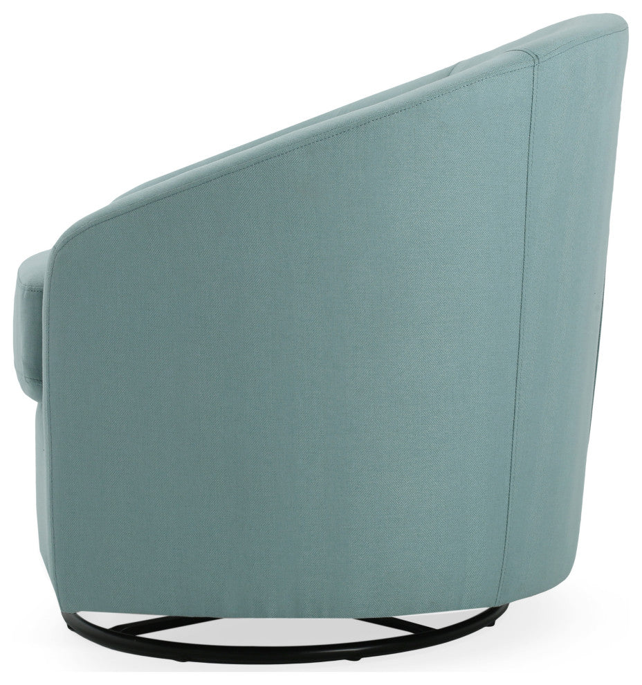 Edmond Contemporary Indoor Swivel Gliding Chair, Light Blue