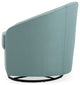 Edmond Contemporary Indoor Swivel Gliding Chair, Light Blue