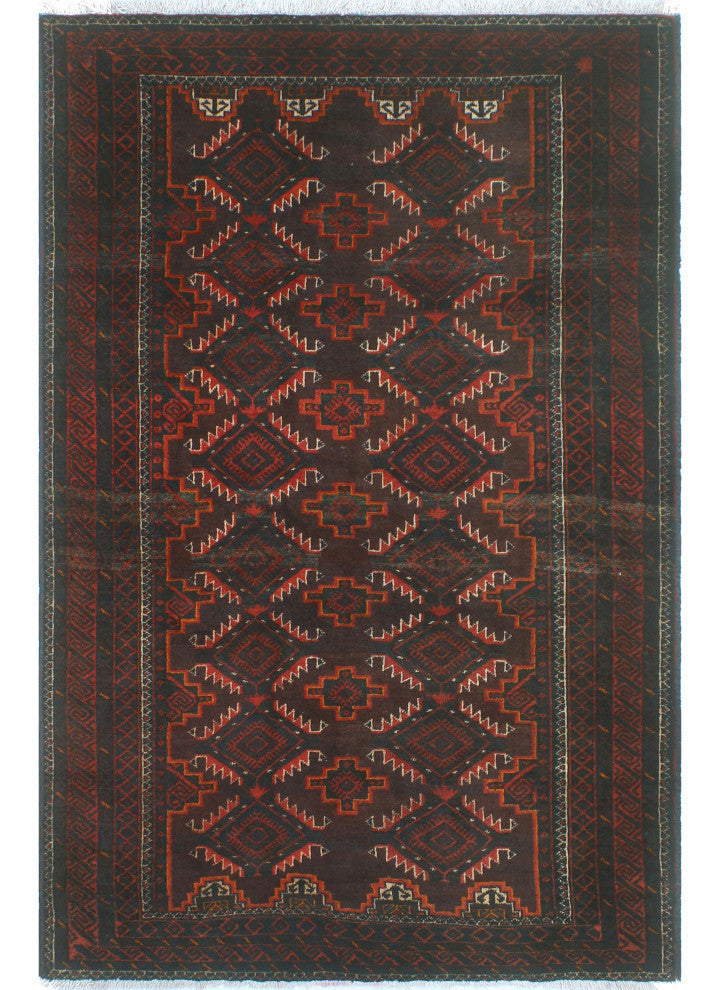 Vintage Distressed Lilly Burgundy/Charcoal Rug, 3'10x5'10