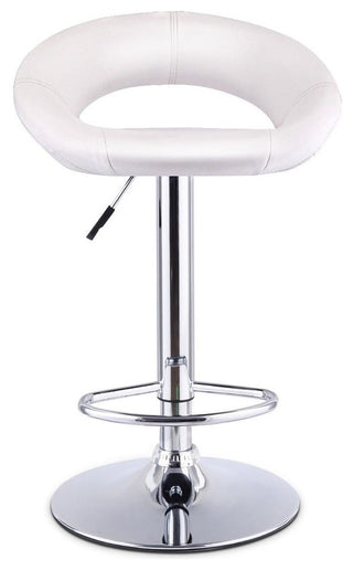 Set of 2 Adjustable Swivel Bar Stools Pub Chairs, White