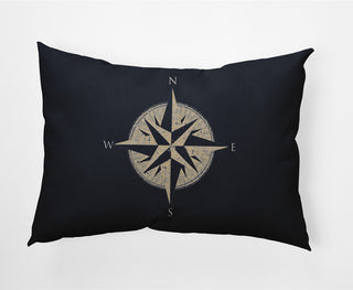 14x20" Compass Nautical Decorative Indoor Pillow, Shark Blue