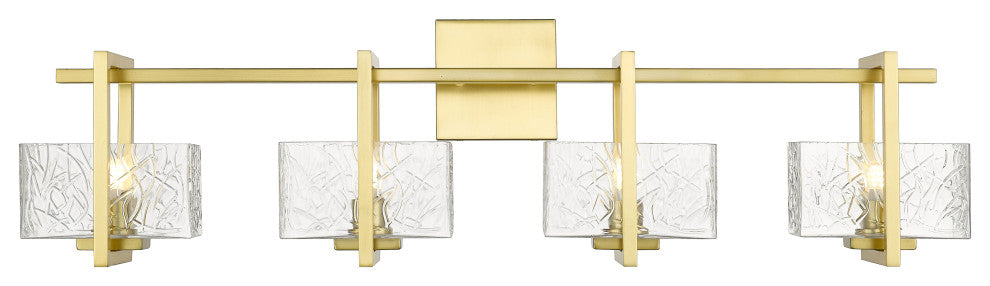 Innovations 312-4W-SG-CL-LED 4-Light Bath Vanity Light, Satin Gold