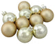 10-Piece Shiny and Matte Glass Ball Christmas Ornament Set, Matte Gold