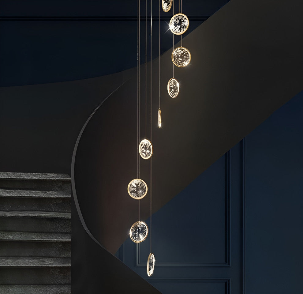 Bezaudun-les-Alpes | Gold Rings Crystal Chandelier, L9
