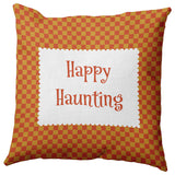 Happy Haunting Checks Accent Pillow, Rust, 20"x20"