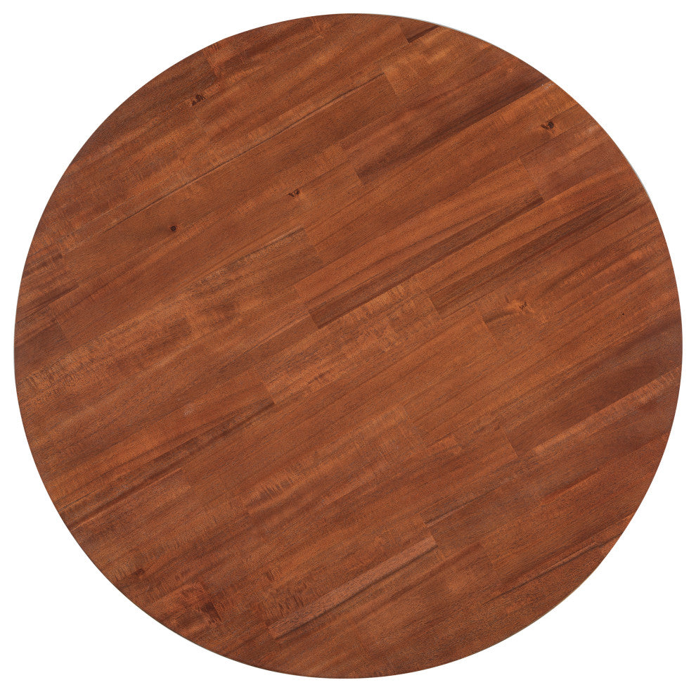 GDF Studio Canton Acacia Coffee Table, Mid-Century Modern Round Design, Brown