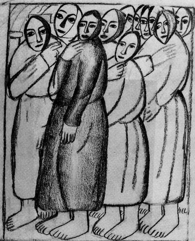 Kazimir Malevich Peasant Women in a Church, 20"x25" Wall Decal