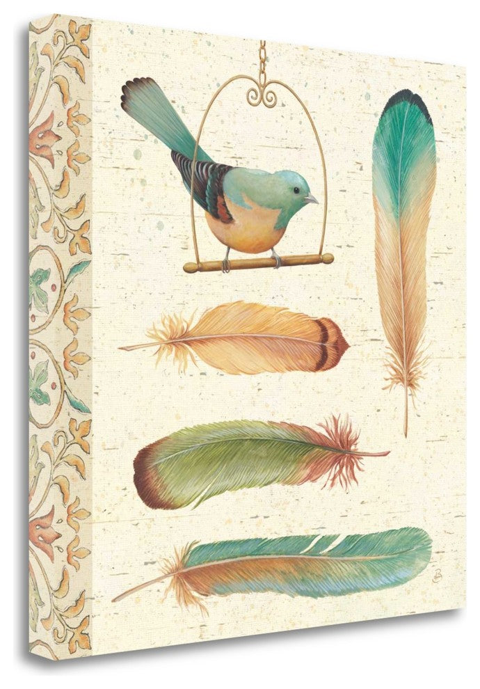 "Feather Tales I" By Daphne Brissonnet, Giclee Print on Gallery Wrap Canvas