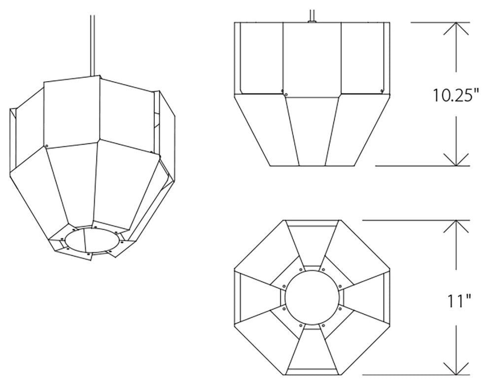 Astrum 11" LED Pendant, Gloss White, E26