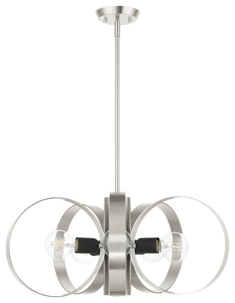 Brushed Nickel Industrial, Modern, Nostalgic, Rustic, Loft Chandelier