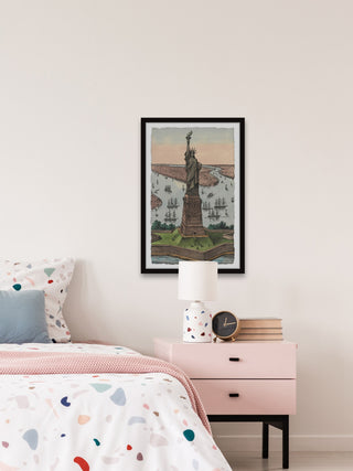 "Liberty Statue" Framed Painting Print, 24x36