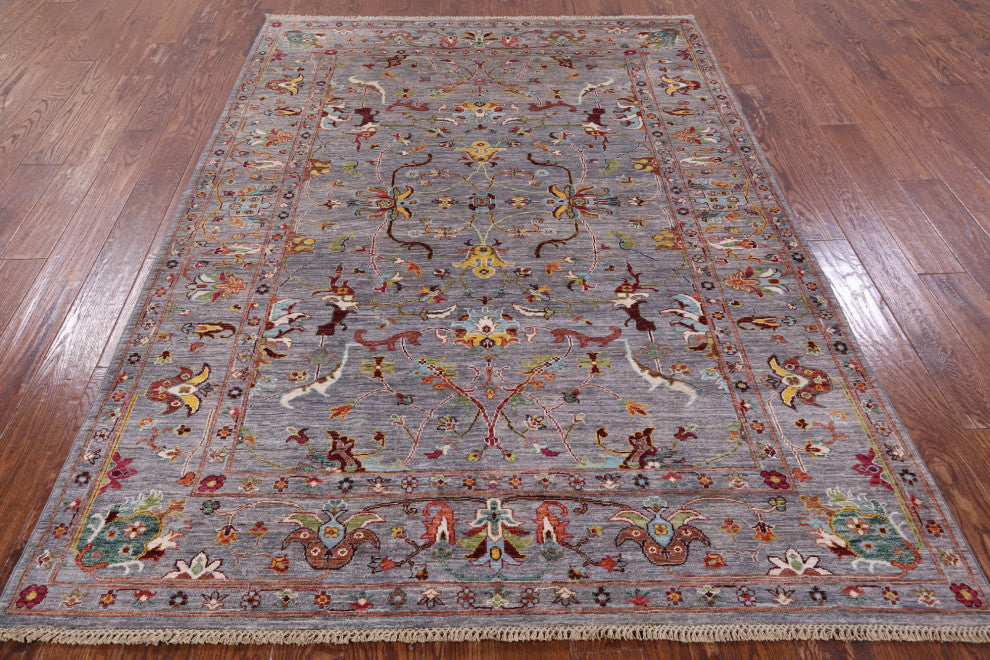 5' 10" X 8' 1" Persian Tabriz Hand-Knotted Wool Rug Q7767