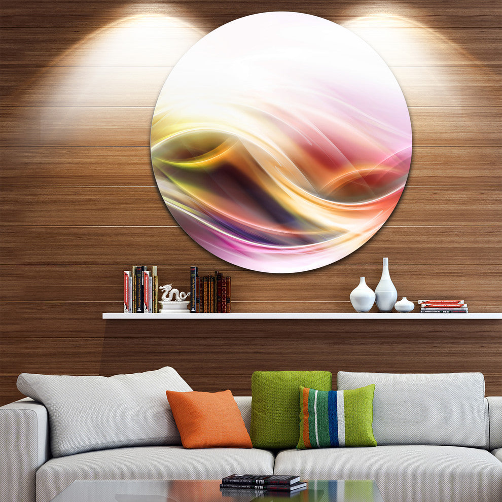 Elegant Light Color Pattern, Abstract Digital Disc Metal Artwork, 11"