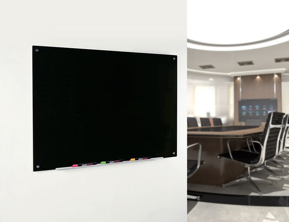 Magnetic Black Glass Dry-Erase Board Set Audio-Visual Direct, 23 5/8"x35 1/2"