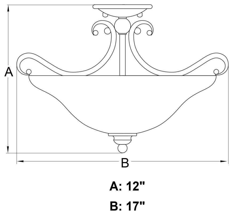 Vaxcel Lighting C0310 3 Light 17"W Flush Mount Bowl Ceiling - Brushed Nickel