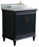 31" Single Vanity, Dark Gray Finish With Gray Granite And Round Sink