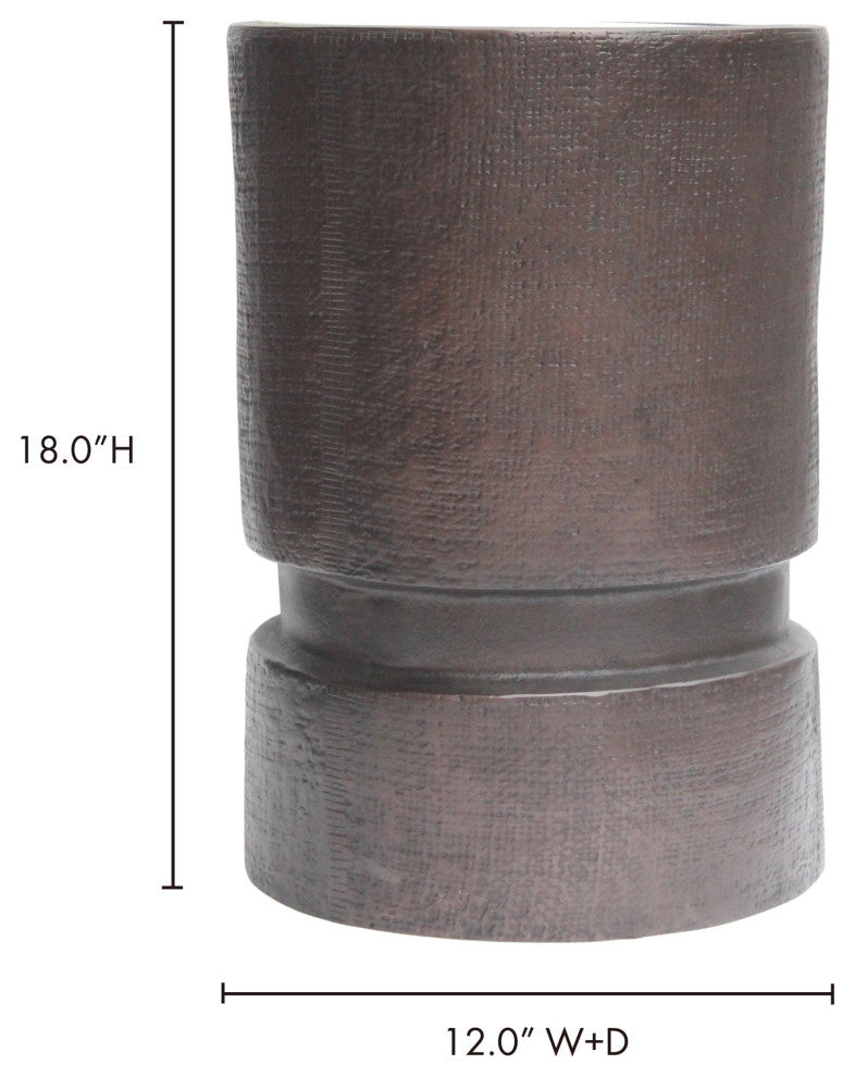 Industrial Column Accent Table Dark Bronze - Brown