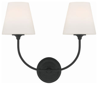 Sylvan 2-Light Wall Mount, Black Forged