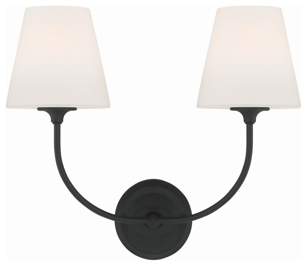 Sylvan 2-Light Wall Mount, Black Forged