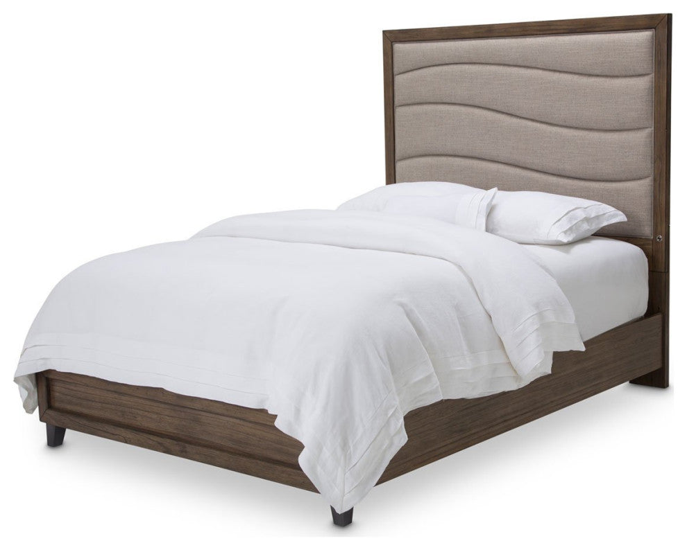 Aico Amini Del Mar Sound 5 PC E King Panel Bed Set w Chest in Boardwalk