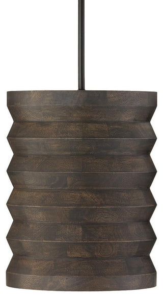 Capital Lighting 354011 Dunn 14"W Wood Pendant - Espresso Stain / Black