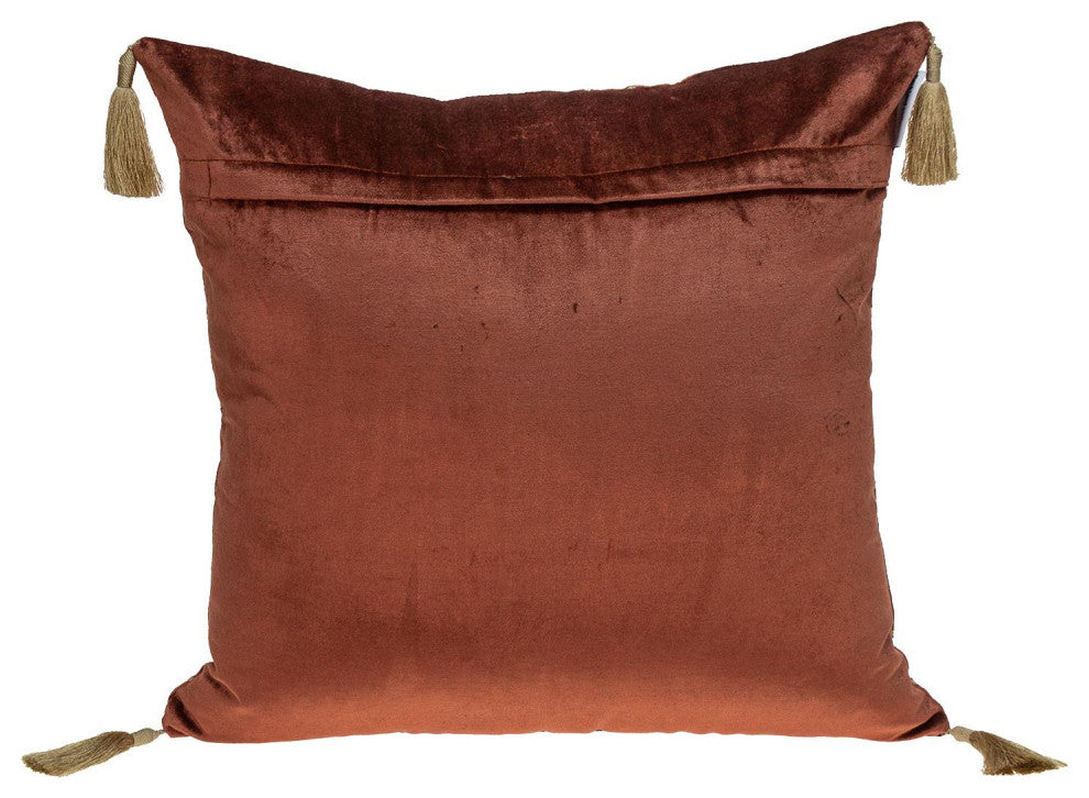 Parkland Collection Zella Burnt Orange Throw Pillow, Square