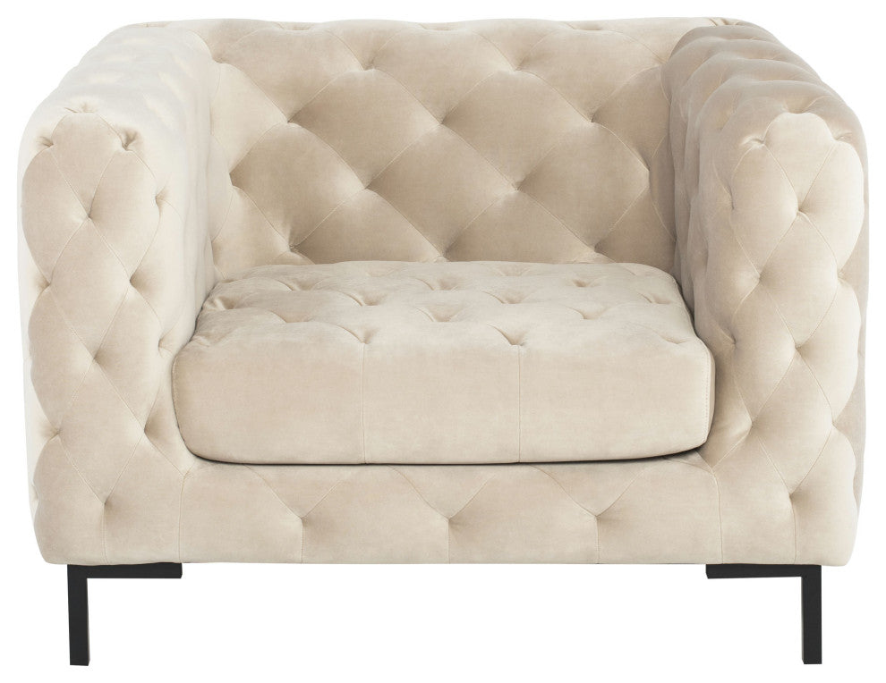 Tufty Nude Fabric Single Seat Sofa