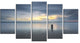 Stormy and Dark Sea Sunset, Seascape Canvas Art Print, 60"x32", 5 Panels