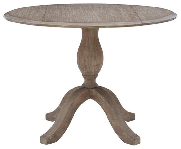 Bowery Hill Transitional Wood Drop Leaf Dining Table in Antique Rustic Brown