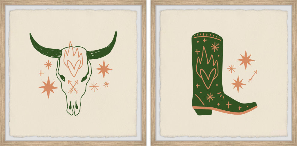The Last Cowboy Diptych, 2-Piece Set, 32x32 Panels