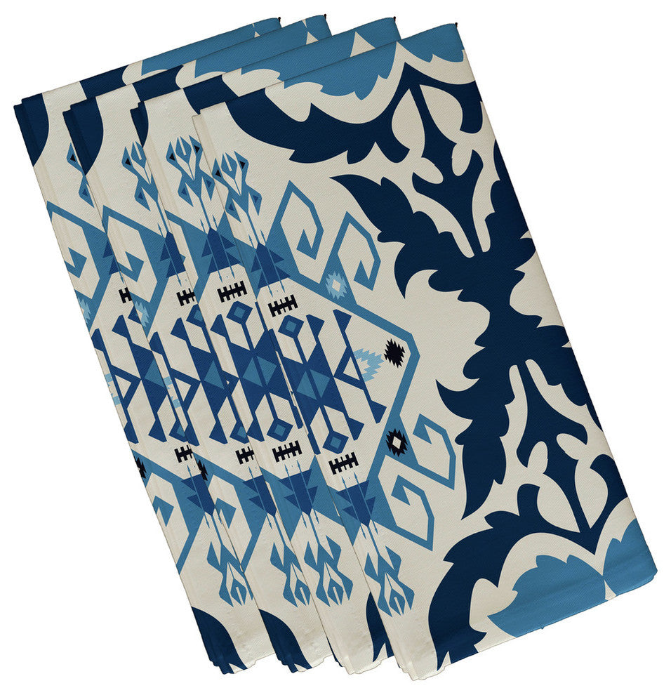 Bombay 6, Print Napkin, Set of 4, Navy Blue