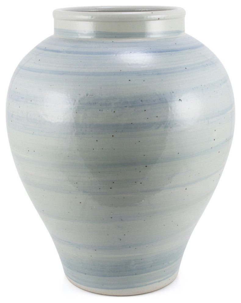 Vintage Light Blue Open Top Jar Large