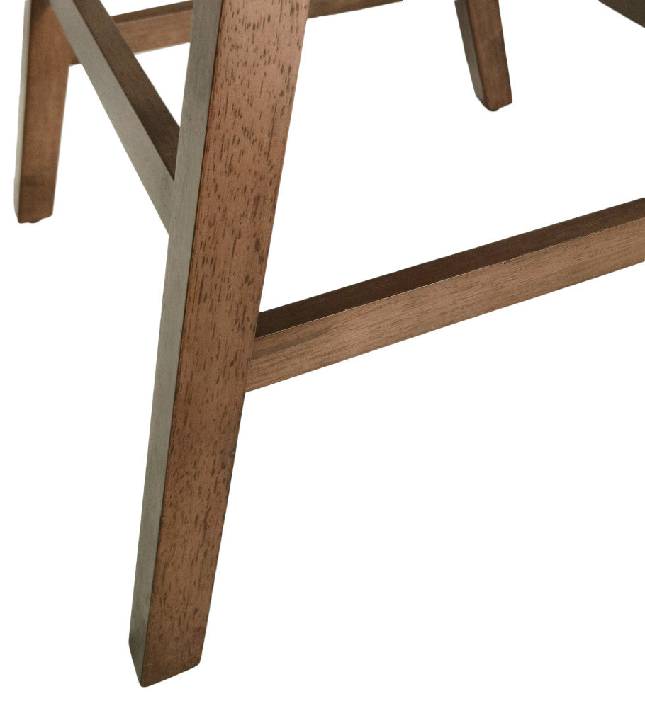 Sunapee Fabric Upholstered Wood Counter Stools, Set of 2, Dark Gray + Natural Walnut