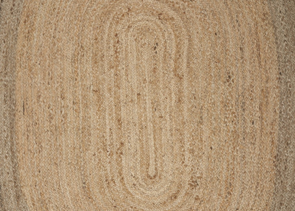 9" Natural Toned Oval Shaped Area Rug