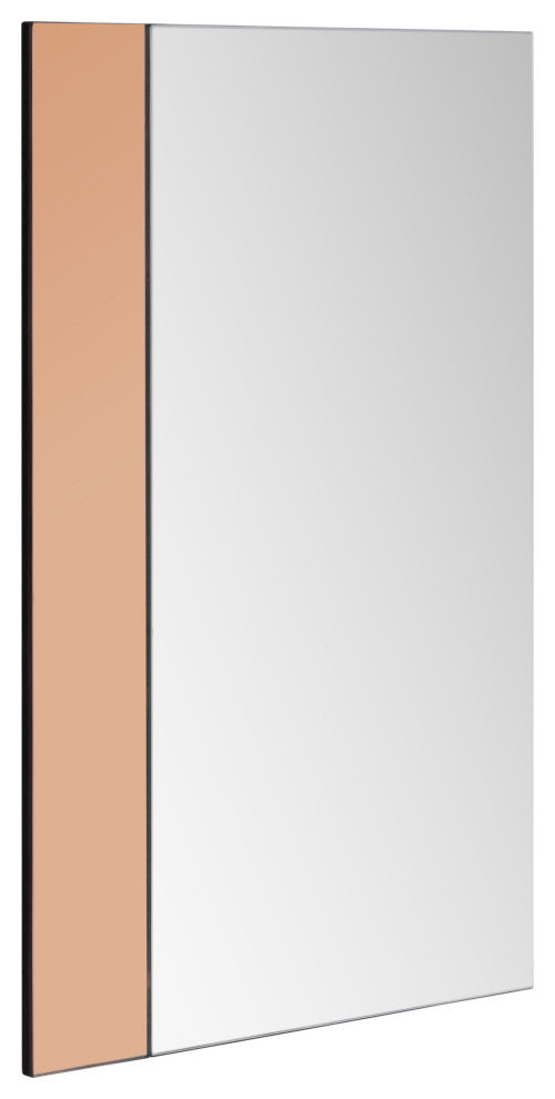 Eric Accent Rectangle Mirror, Rose Gold, 30"x20"