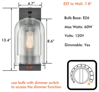 Modern Farmhouse Wall Sconces Glass Bell Shade Wall Light