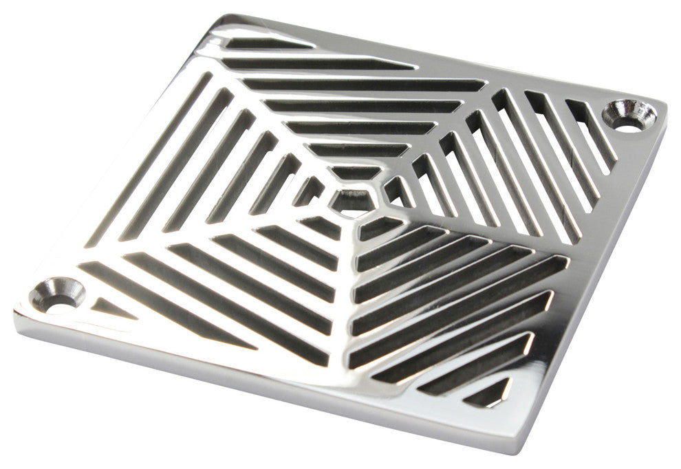 Shower Drain, Schluter-Kerdi Replacement Cover, Geometric Pentagon Grate, Polished Stainless Steel