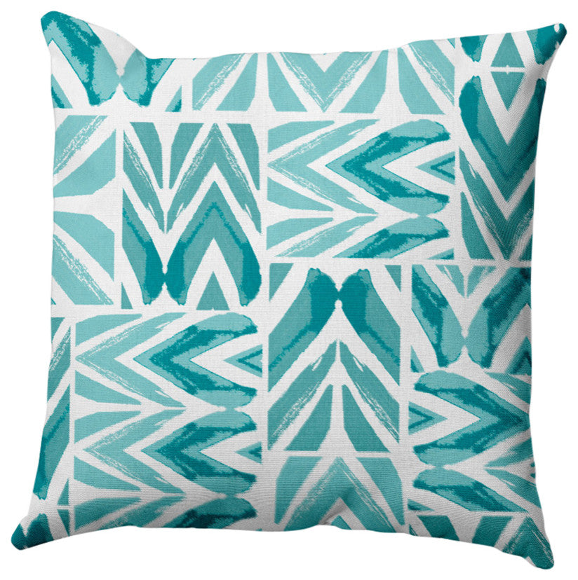 More Urban Graffiti Pillow, Teal, 18"x18"