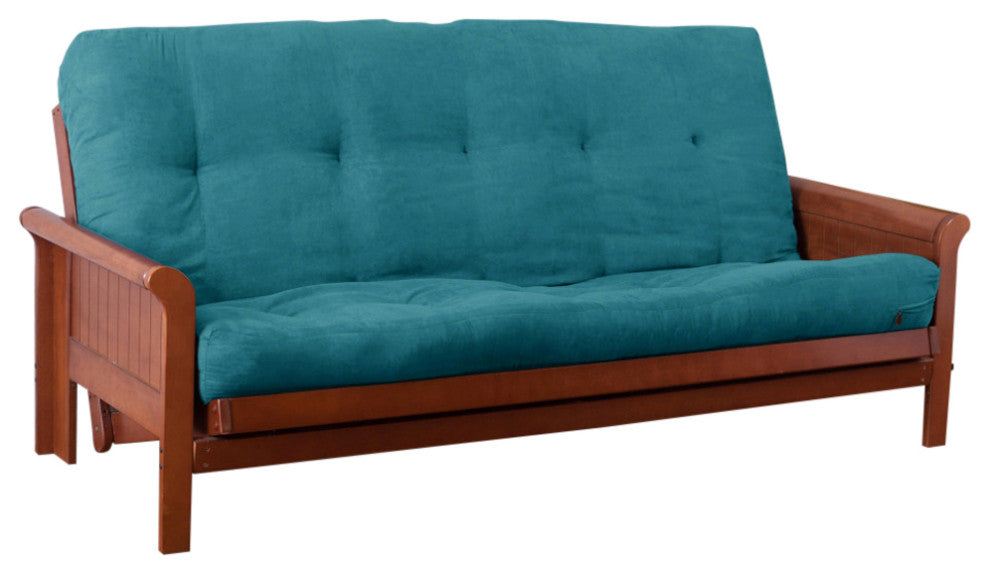 Blazing Needles Vitality 7" Microsuede Full Futon Mattress, Aqua Blue
