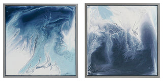 Madison Park Blue Lagoon 2 Abstract Blue Lagoon Framed Wall Art