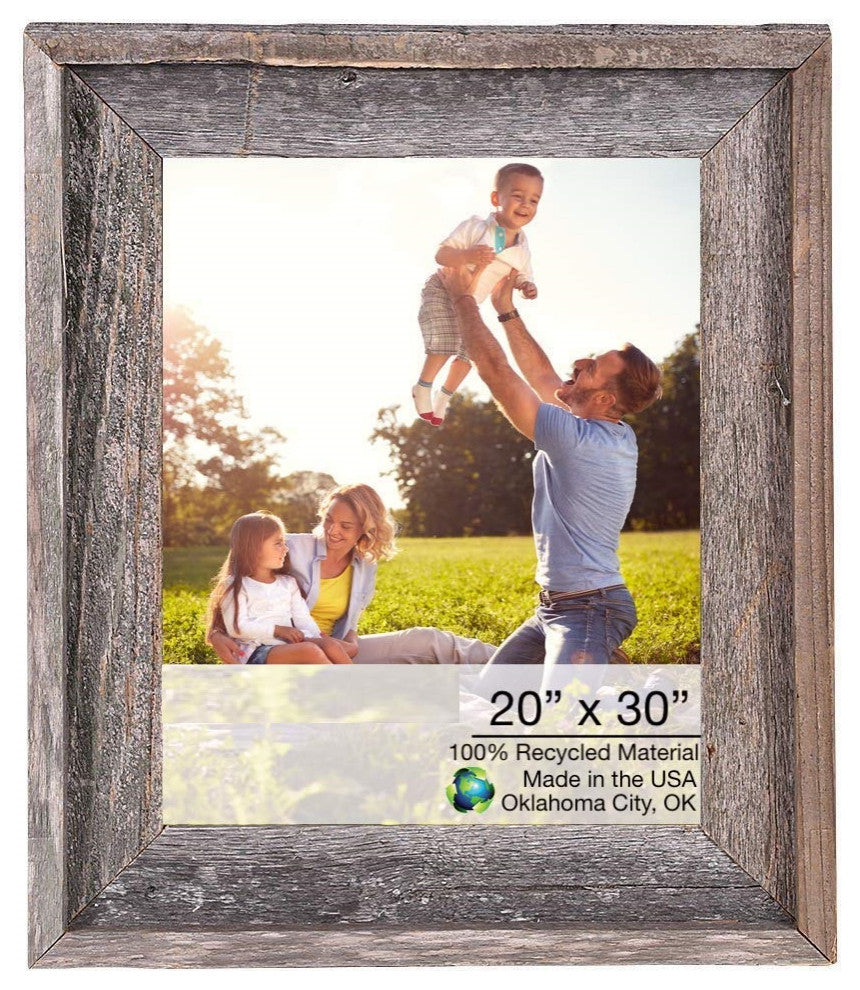 HomeRoots 20x30 Natural Weathered Grey Picture Frame With Plexiglass Holder