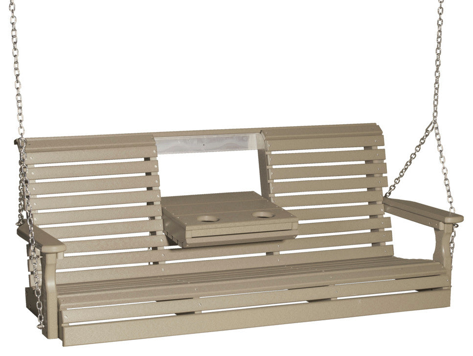 Poly Plain Porch Swing, Weatherwood, 5 Foot