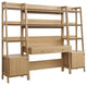 Modway Bixby 3-Piece Modern Style Wood Office Desk and Bookshelf - Oak
