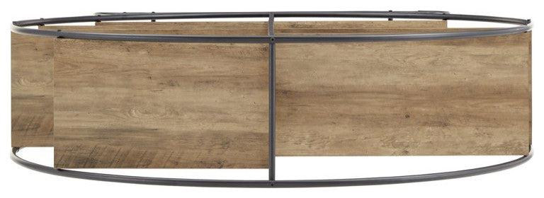 Unique Bookcase, Round Design With Black Metal Frame With Multiple Open Shelves