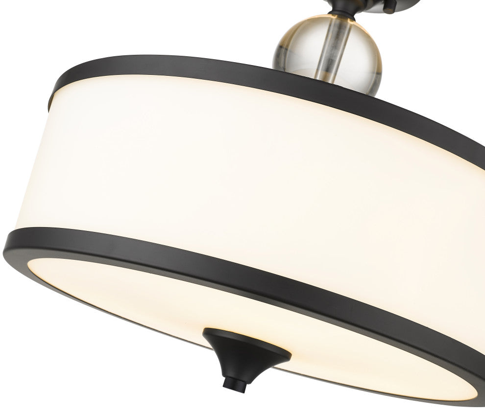 Zlite 307SF-MB 3-Light Semi Flush Mount, Etched White