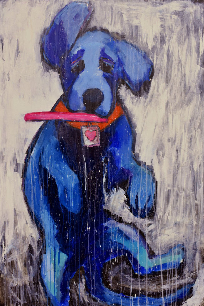 "Frisbee Caught" Painting Print on Wrapped Canvas, 16"x24"