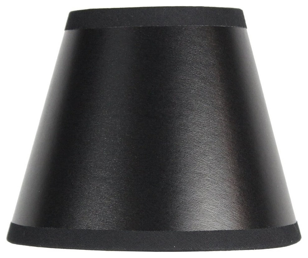 3"x5"x4" Black Parchment Silver-Lined Chandelier Lampshade